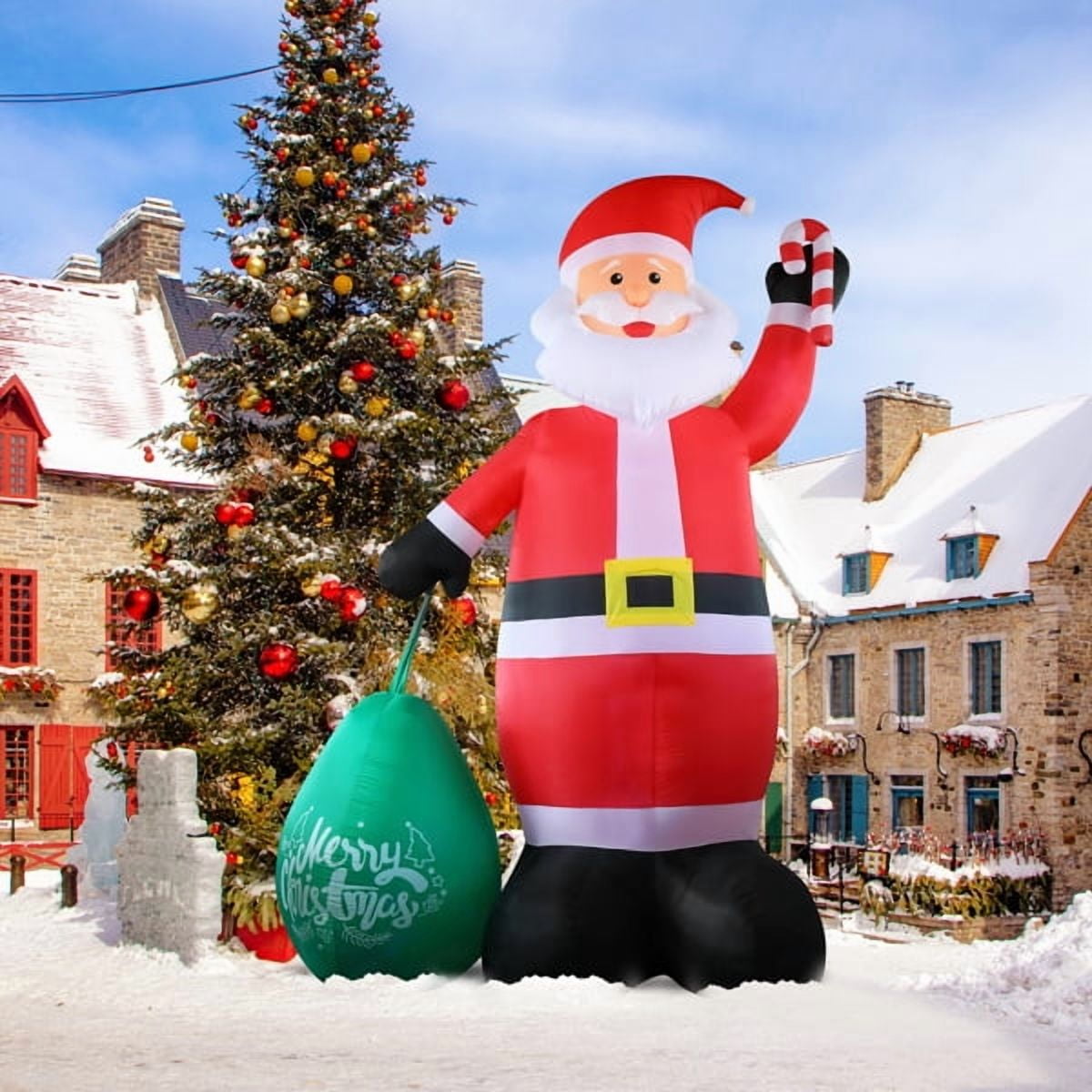 Giant Christmas Inflatables Outdoor Decorations Santa Lighted