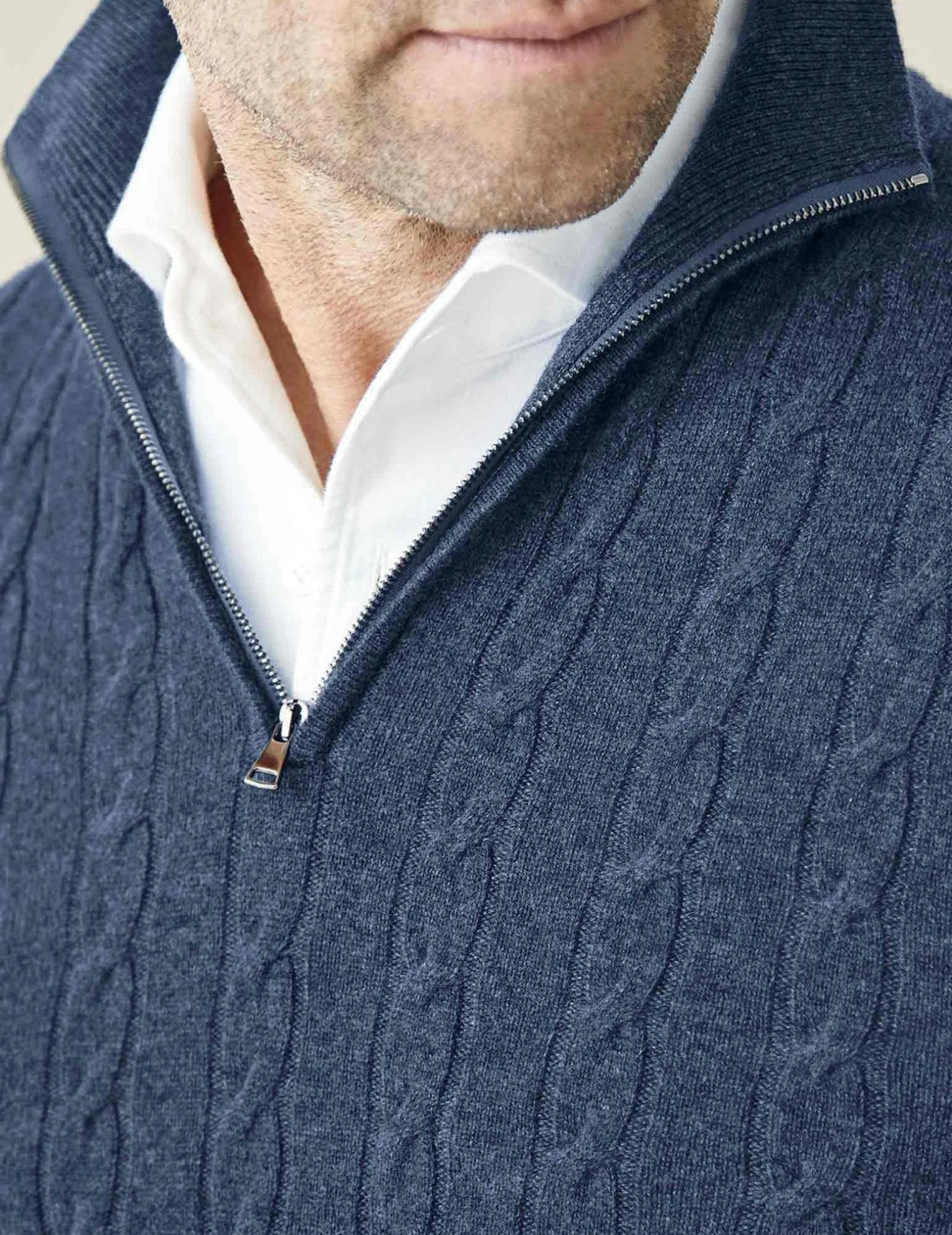 Men’s Knit Zipper Sweater | Long Cashmere Jumper