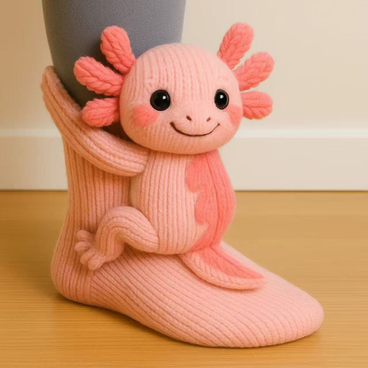 Cozy Animal Knitted Socks Plush Winter Slipper Socks