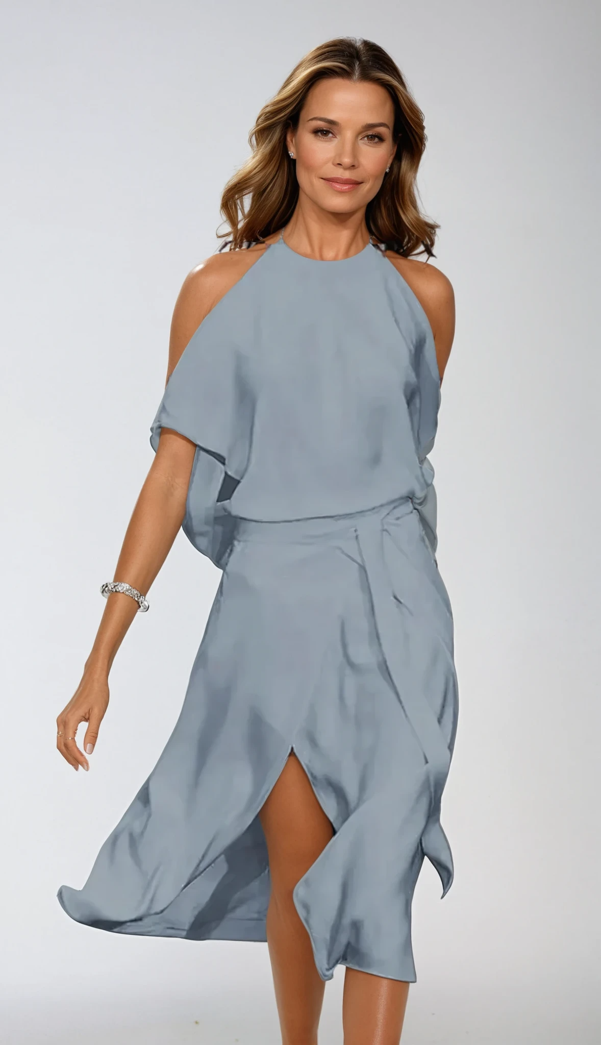 Women’s Elegant Sleeveless Cocktail Wrap Dress | Flowy Midi