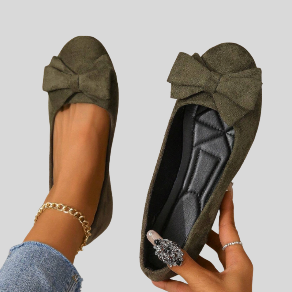 Women's Comfortable Flats | Slip-On Design Bow Details