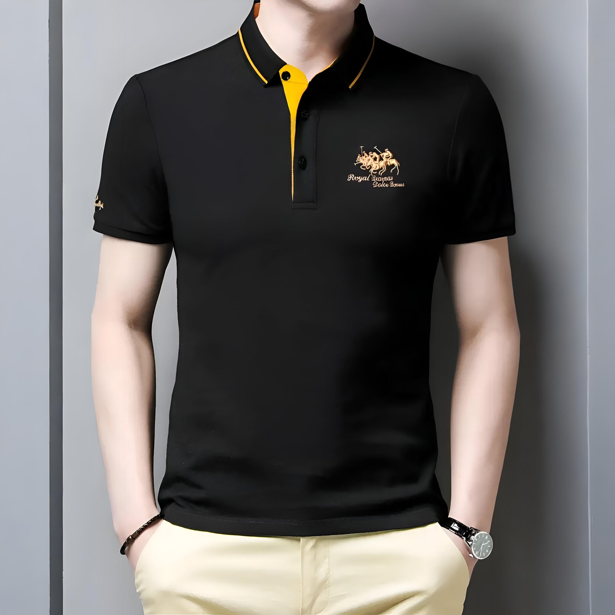 Men’s Casual Polo Shirt | Short Sleeve Embroidered Logo