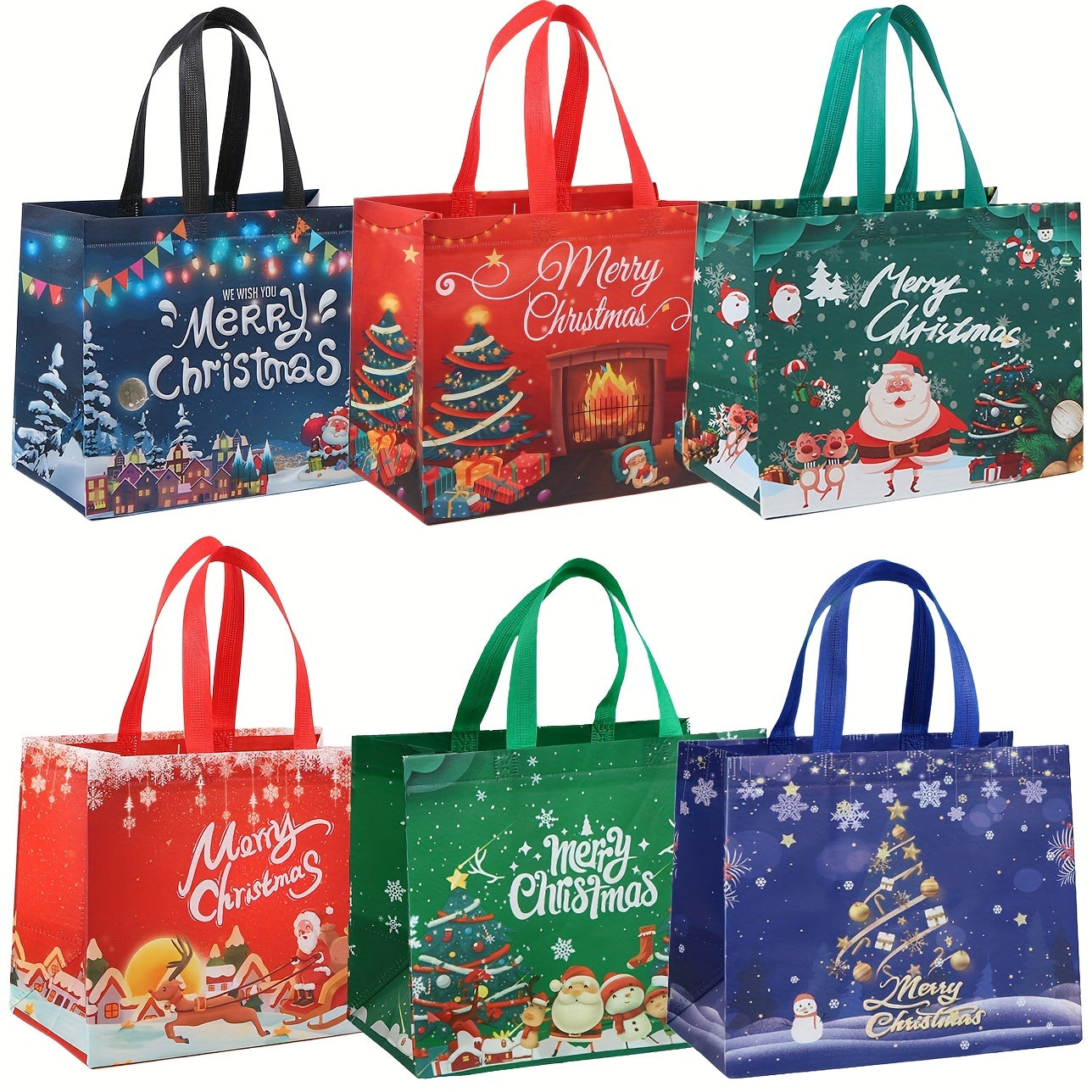 Christmas Bags Reusable Large Gift Tote Holiday Presents
