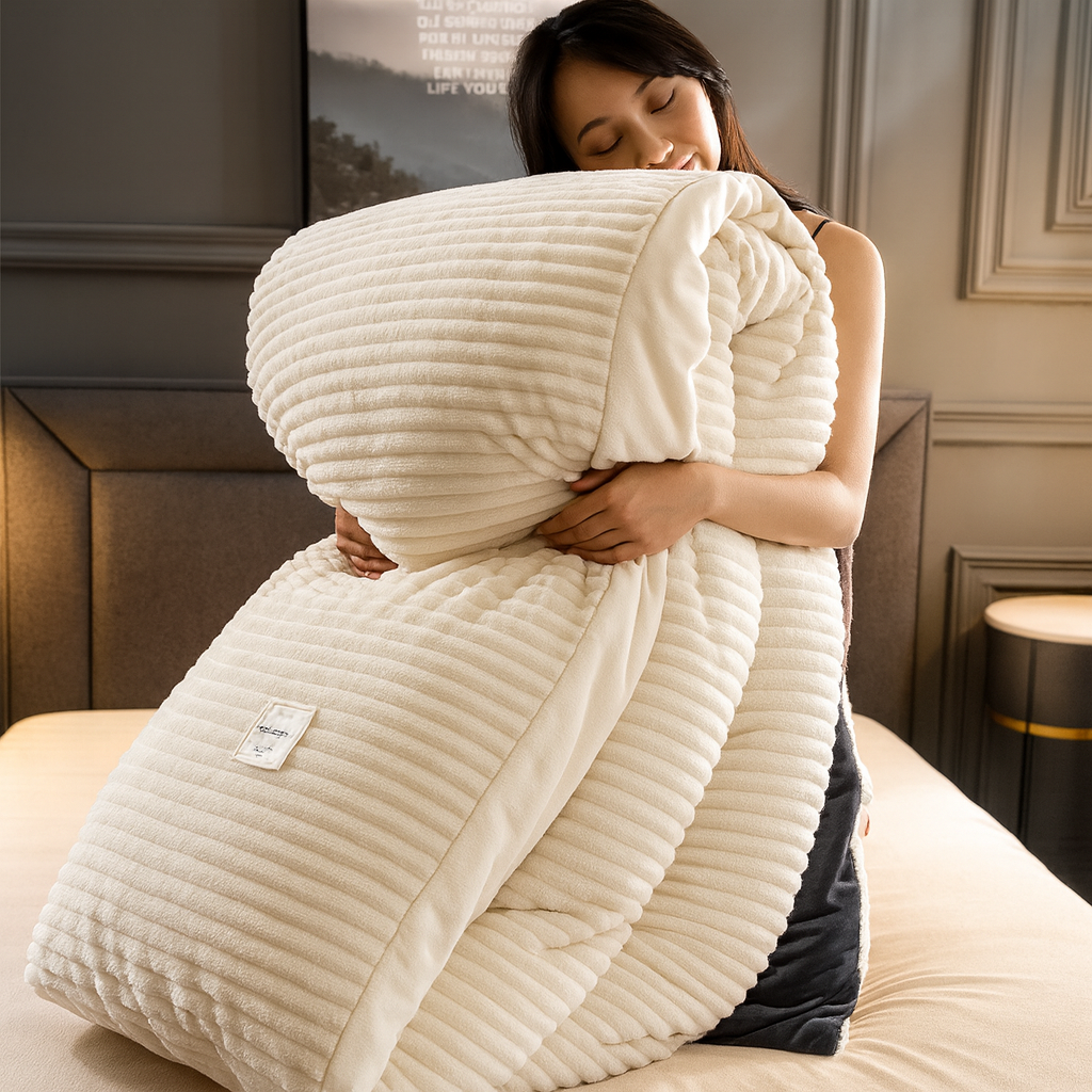 Velvet Fleece Duvet Cover Soft Warm Bedding for Cozy Sleep