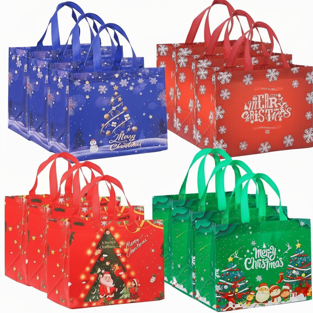 Christmas Bags Reusable Large Gift Tote Holiday Presents
