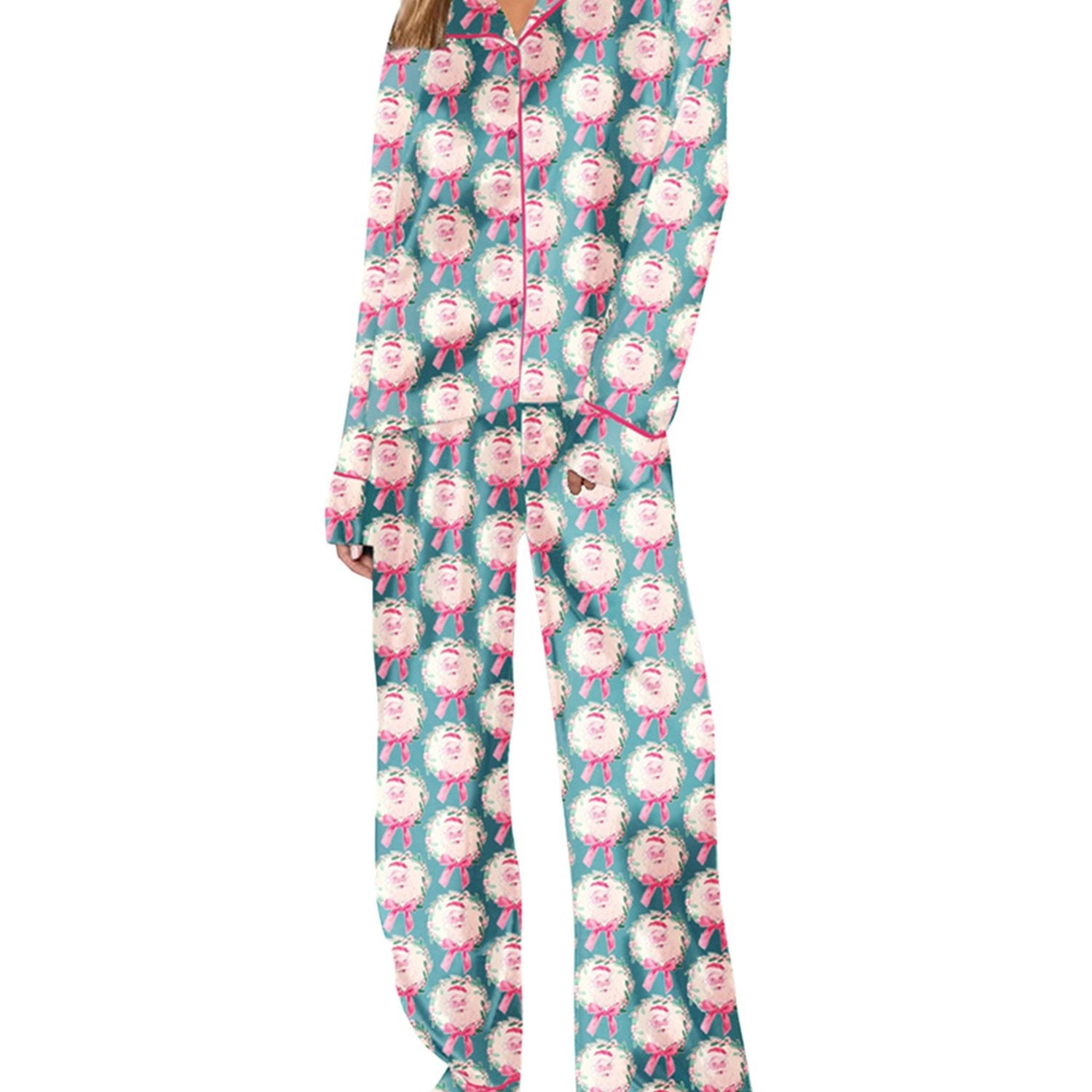 Women's Christmas Pajama Loungewear Set Cozy Two Piece