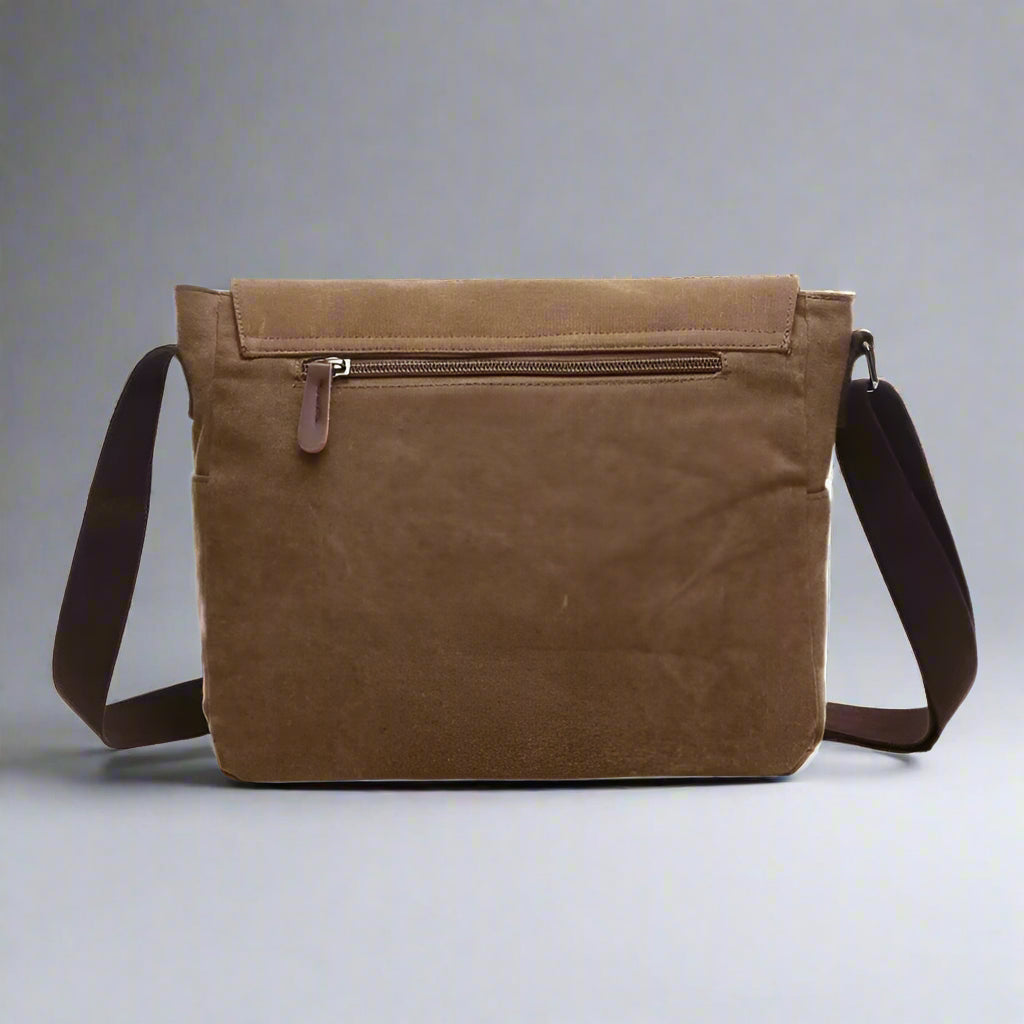 Men’s Vintage Messenger Bag | Canvas Crossbody Shoulder Satchel
