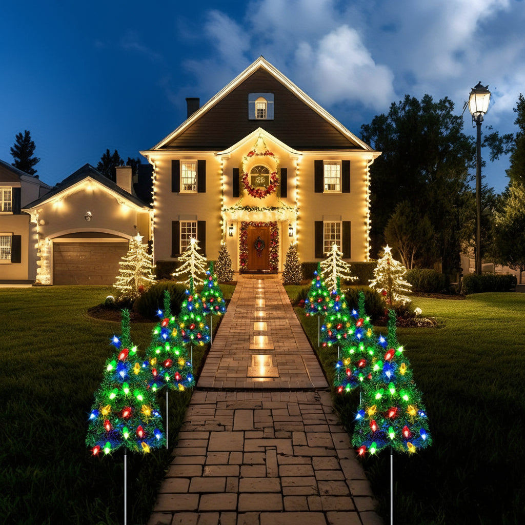 Christmas Tree Solar Outdoor Lights Garden Holiday Decor