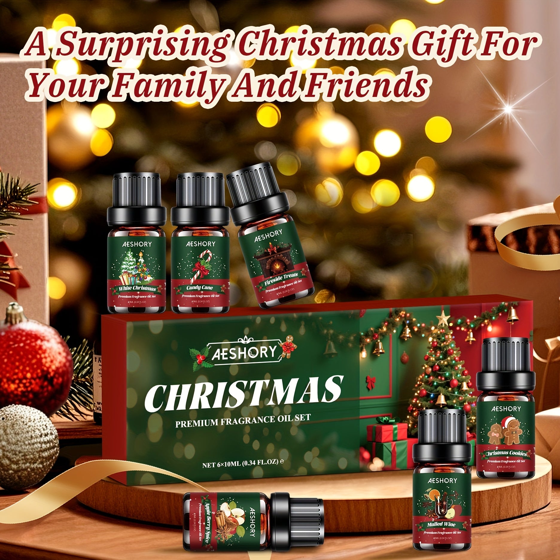 Christmas Essential Oils Gift Set Aromatherapy Scents for Home