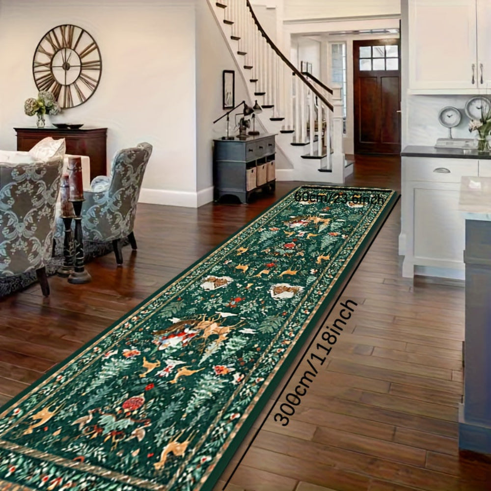 Christmas Rug Non-Slip Washable Runner Carpet Hallway Decor