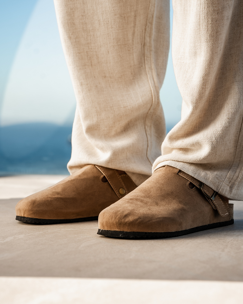 Men’s Suede Slip-On Clogs Shoes | Arch Support Slippers