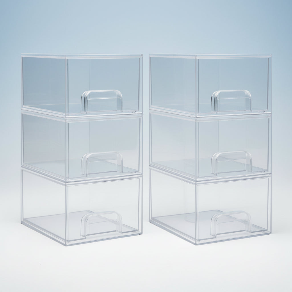 Clear Plastic Storage Drawer Organizer Box Gift Countertop