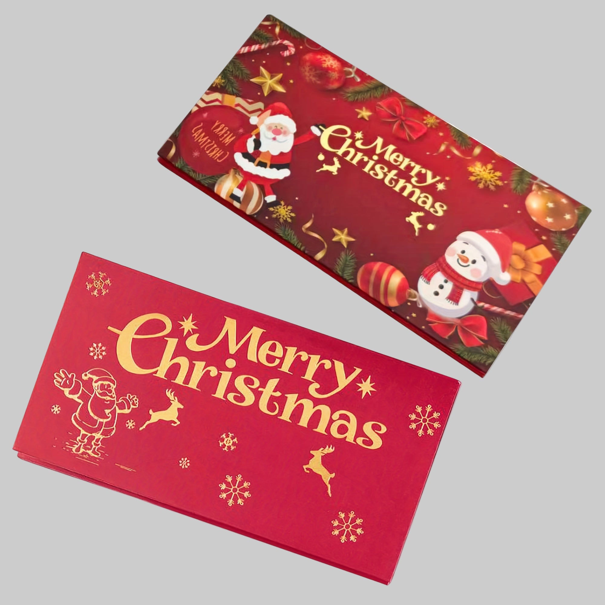 Christmas Cash Envelope Red Gift Money Holder Paper Set