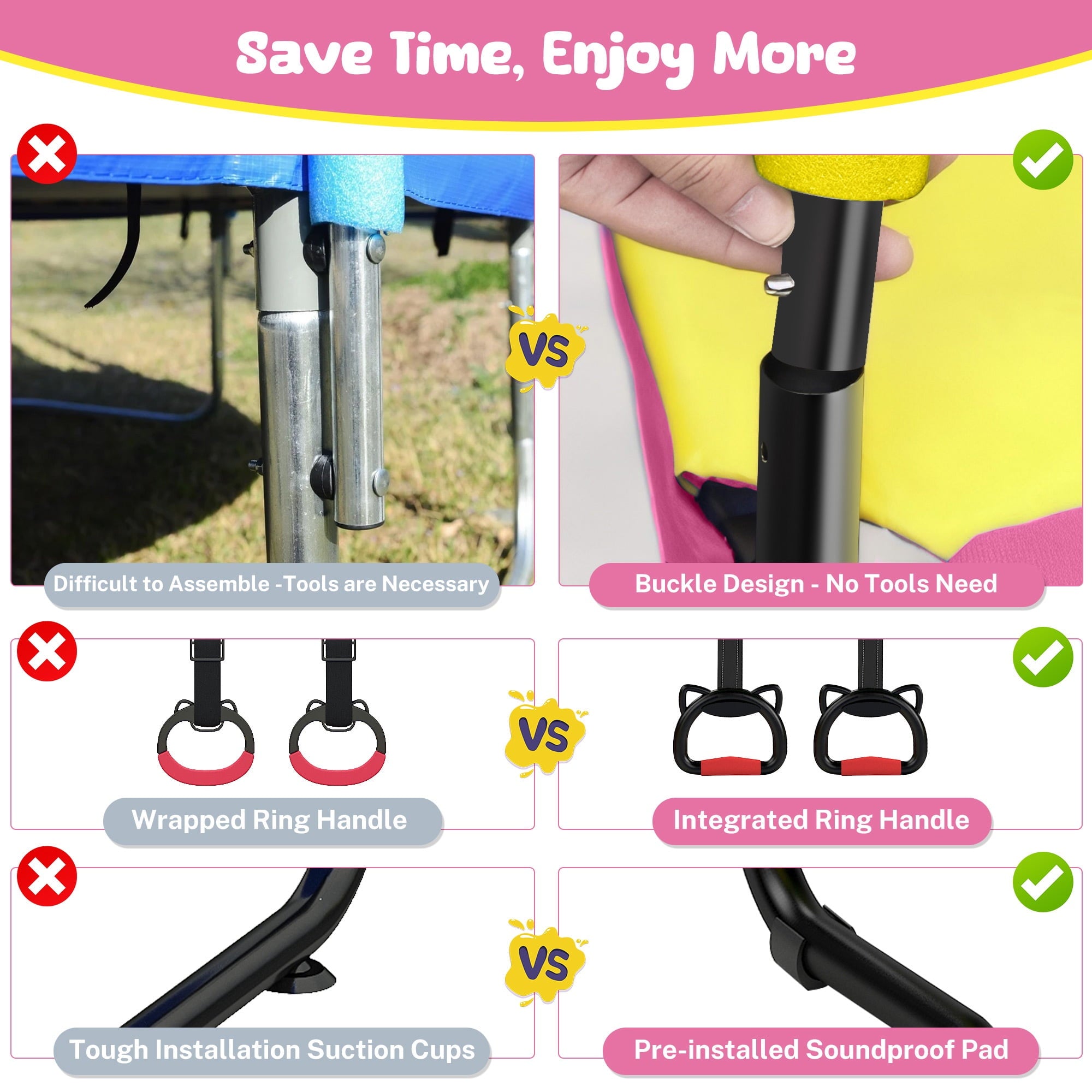 Round Trampoline Kids Safety Net Indoor Outdoor Steel Frame