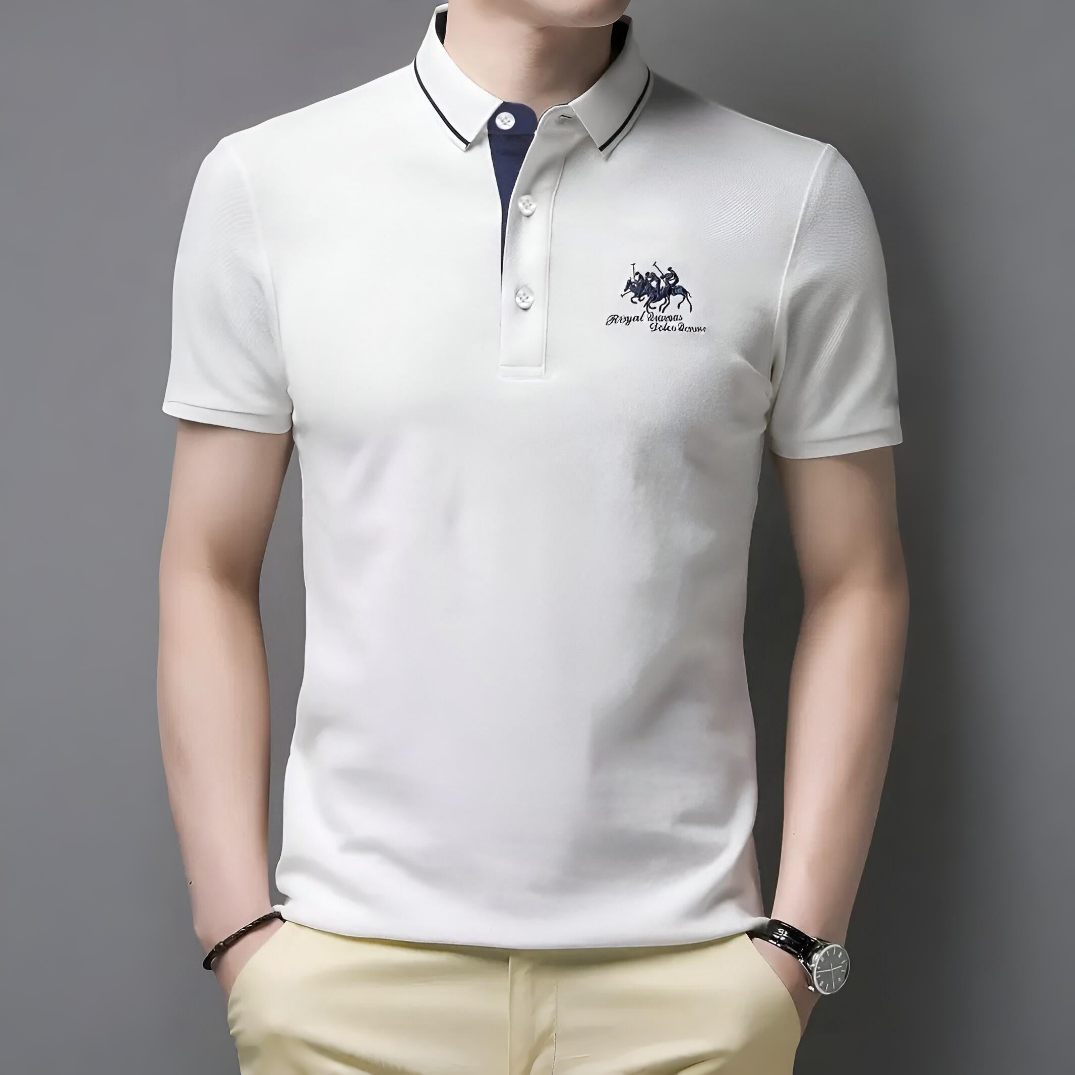 Men’s Casual Polo Shirt | Short Sleeve Embroidered Logo