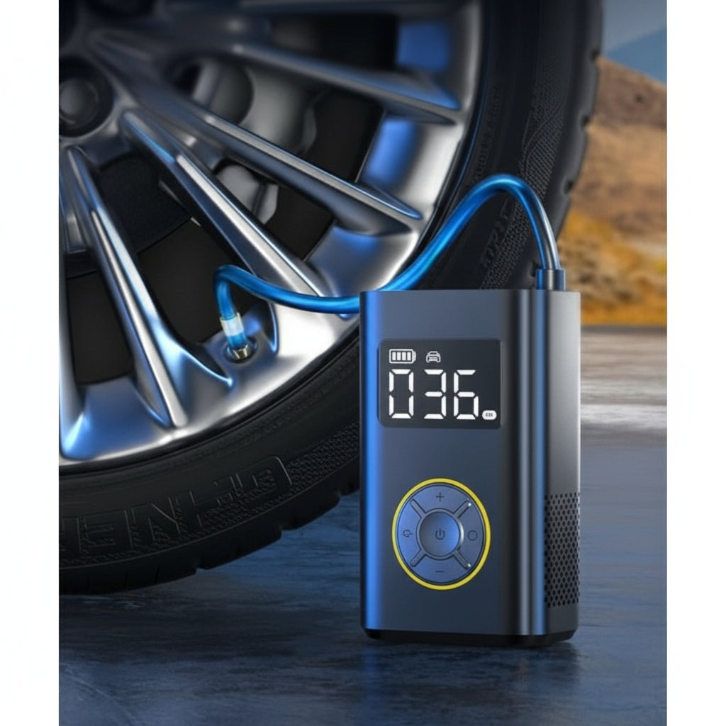 Portable Air Compressor Tire Inflator Gift for Car and Bike Owners