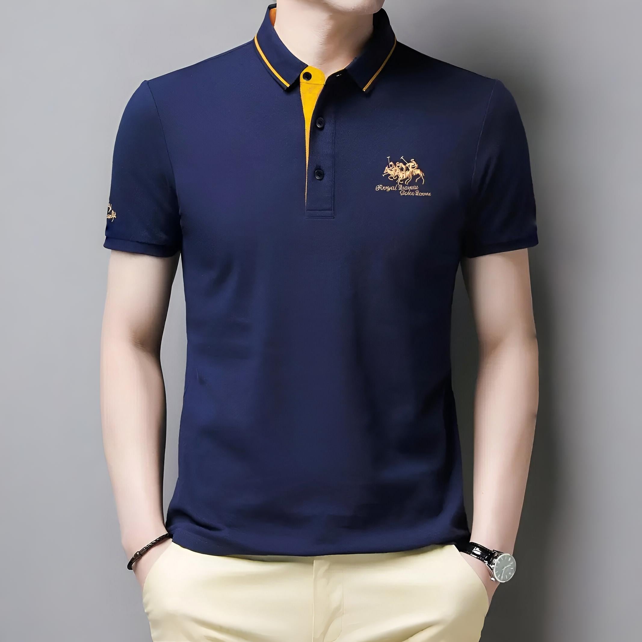 Men’s Casual Polo Shirt | Short Sleeve Embroidered Logo