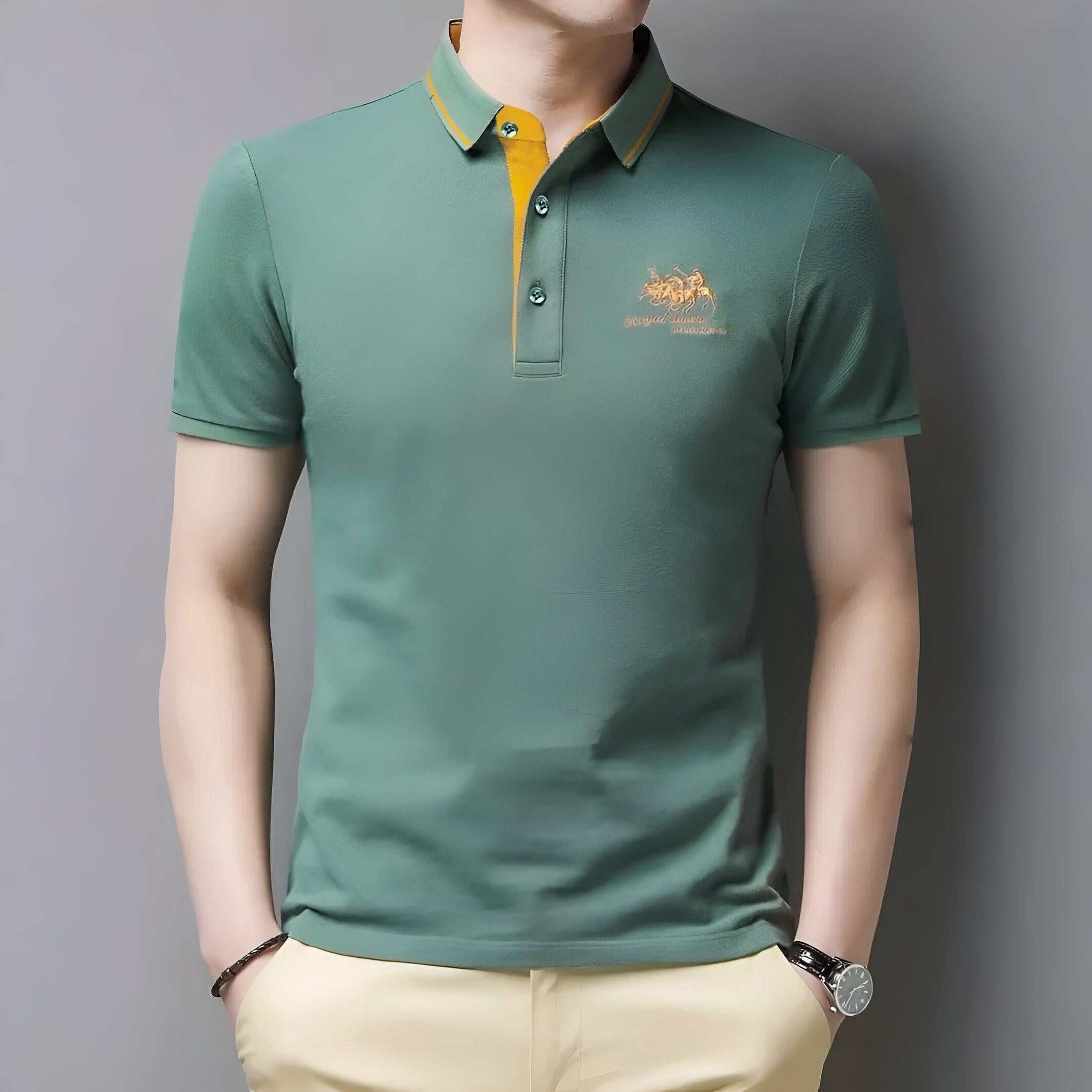Men’s Casual Polo Shirt | Short Sleeve Embroidered Logo