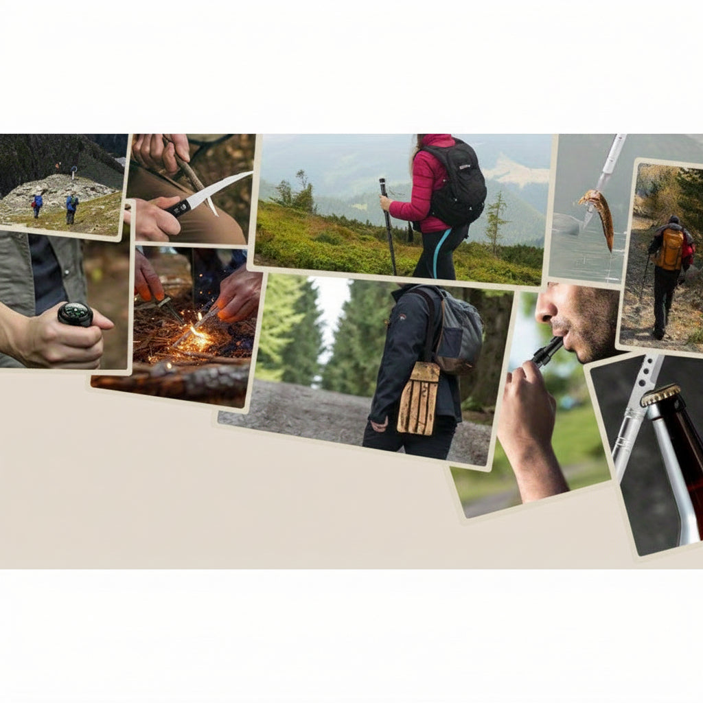 Collapsible Hiking Stick Interchangeable Heads Outdoor Adventures