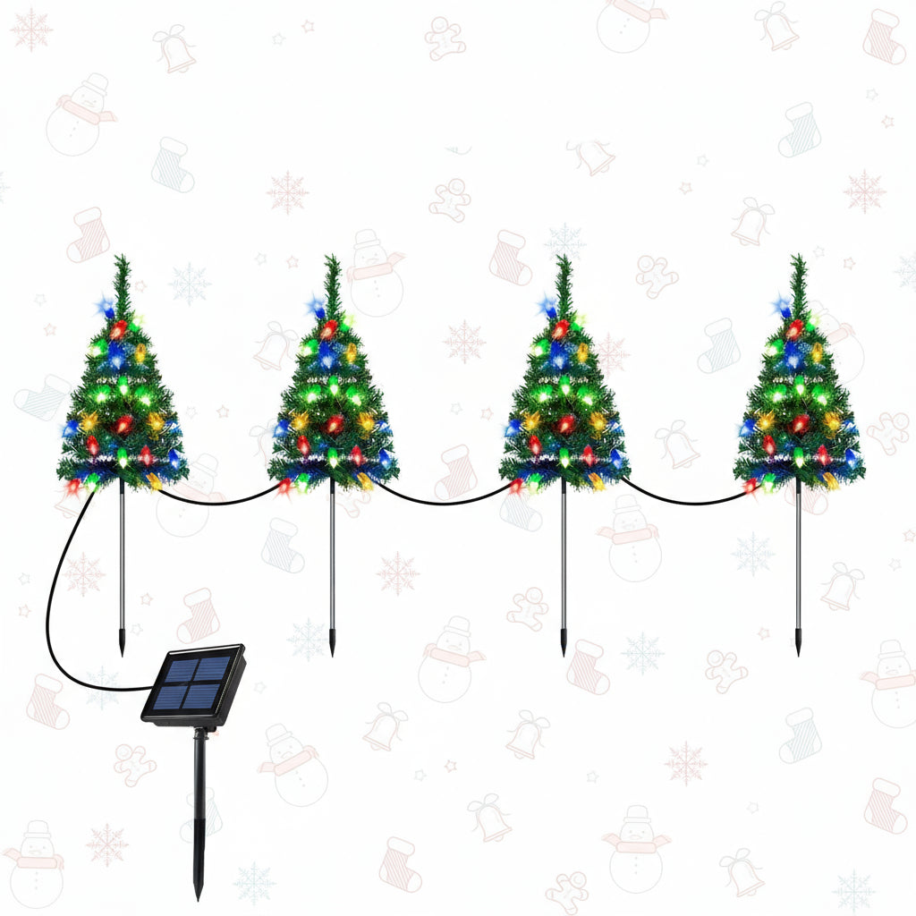 Christmas Tree Solar Outdoor Lights Garden Holiday Decor