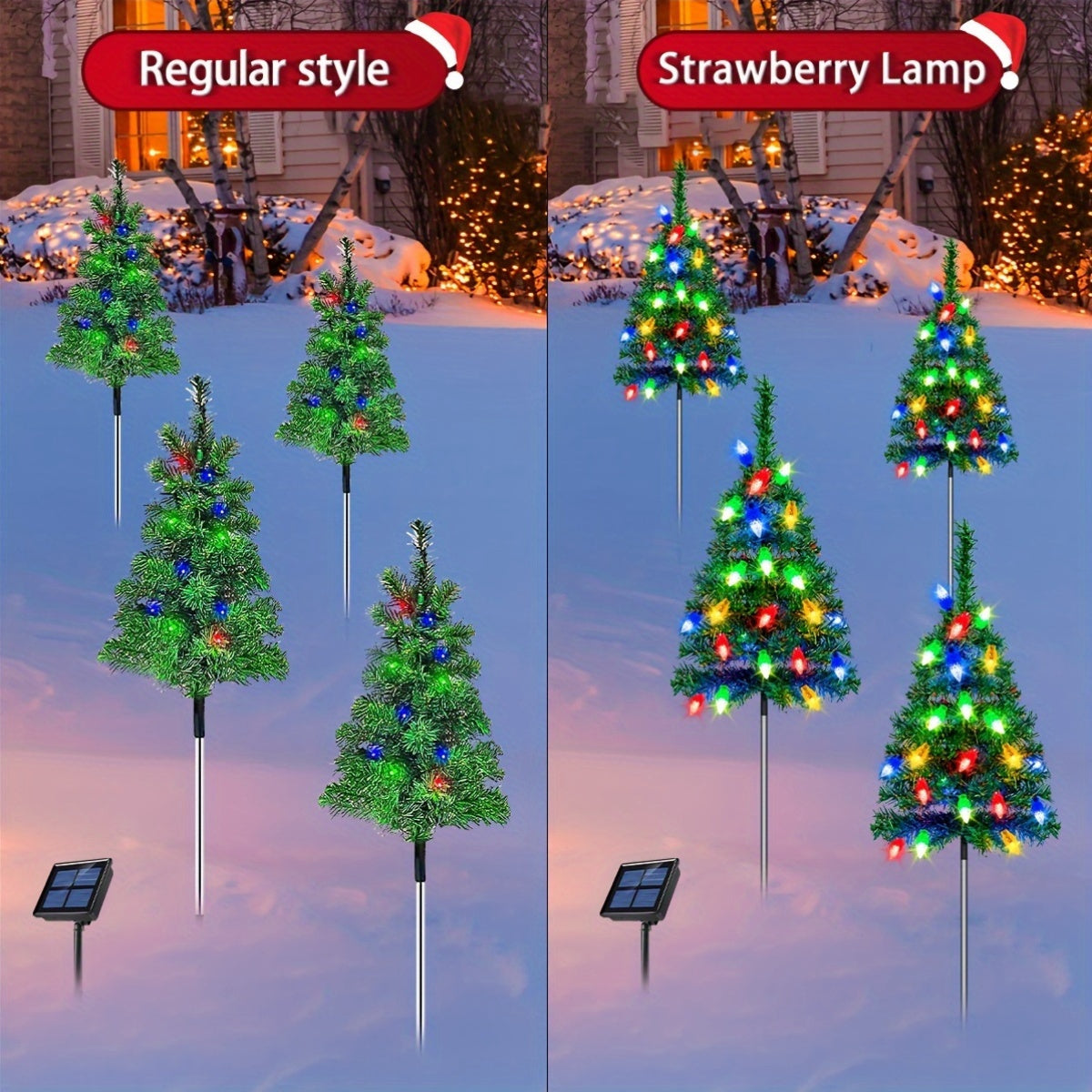 Christmas Tree Solar Outdoor Lights Garden Holiday Decor