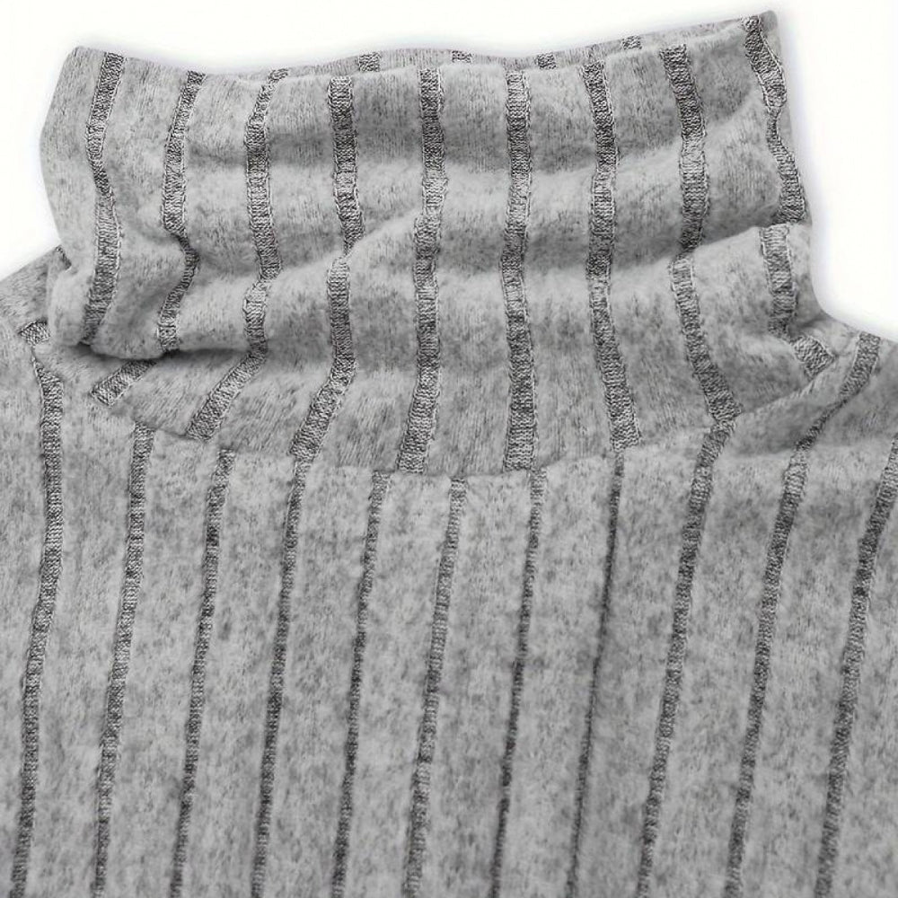 Women Ribbed Fleece Bodysuit Long Sleeve Turtleneck Top