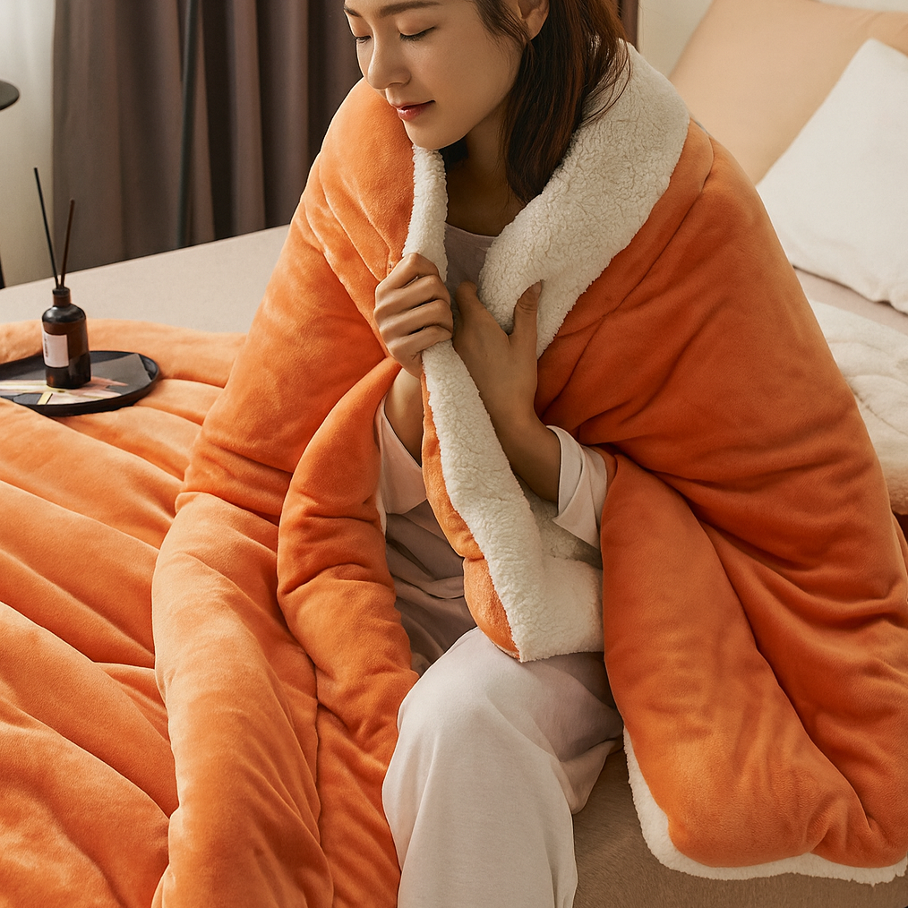 Fleece Duvet Cover Set Warm Velvet Bedding Ultra Soft Cozy Comfort