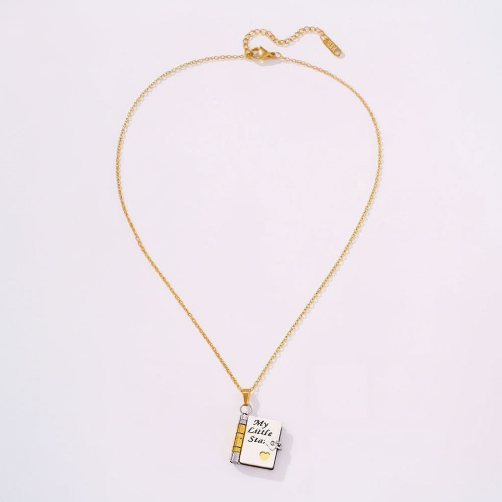 Gift Necklace Mom Daughter Gold Heart Pendant