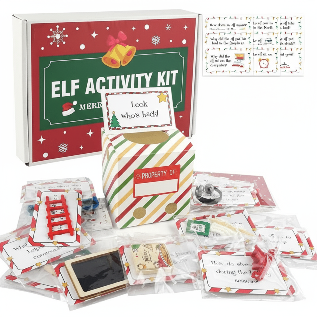 Elf Kit 24 Days Christmas Activity Cards Kids Holiday Set