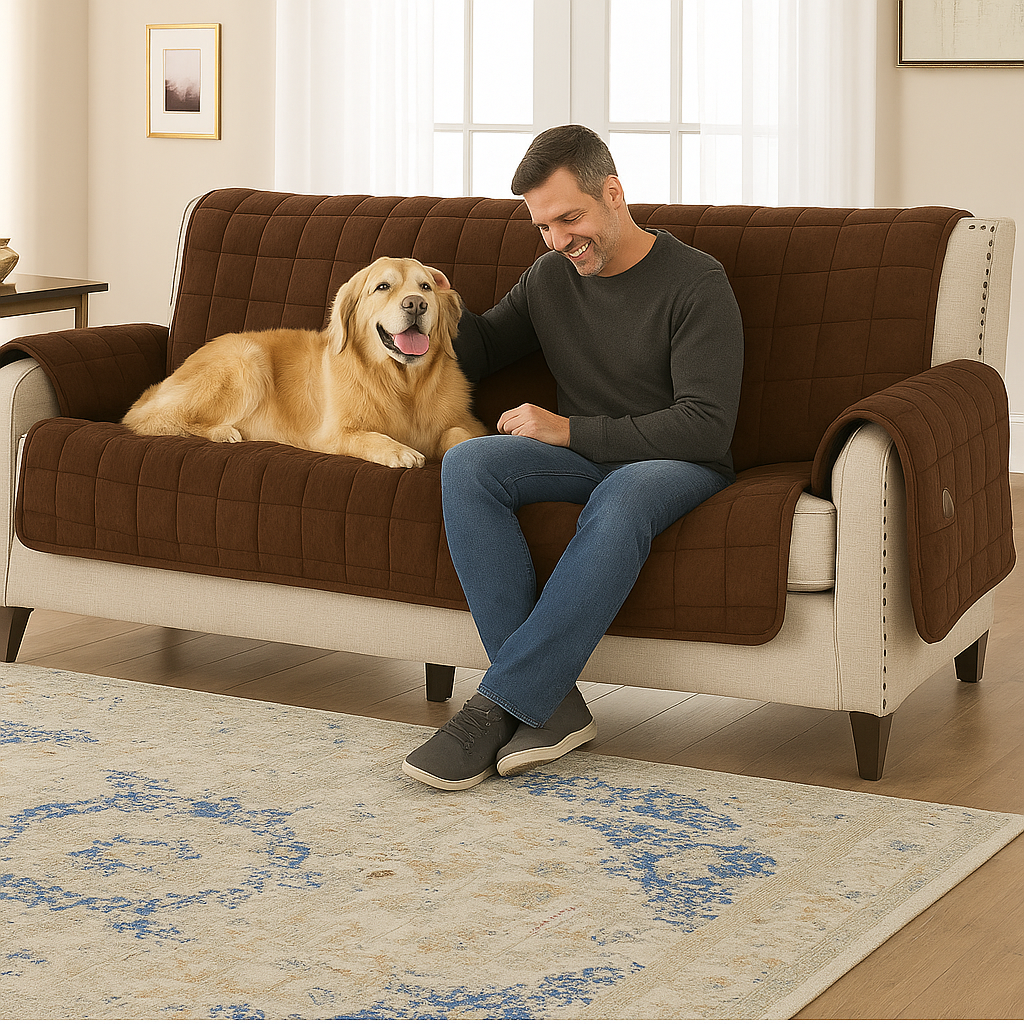 Furniture Protector Pet Sofa Cover Quilted Non Slip Washable Velvet