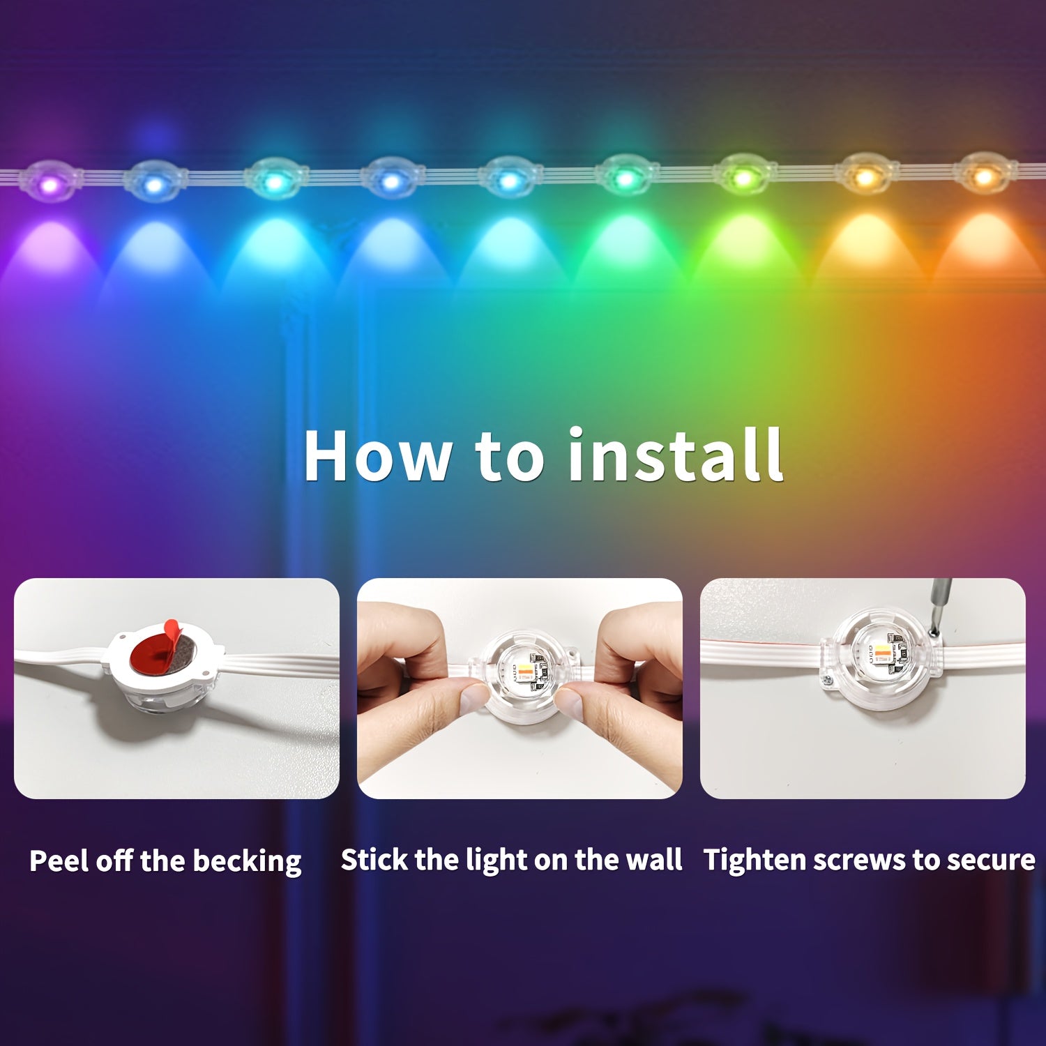 RGB Eaves Lights Outdoor Waterproof Smart LED Christmas Light Strip
