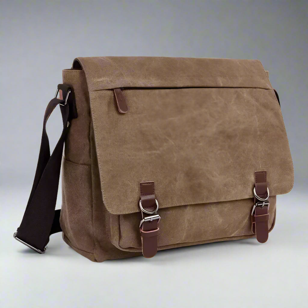 Men’s Vintage Messenger Bag | Canvas Crossbody Shoulder Satchel