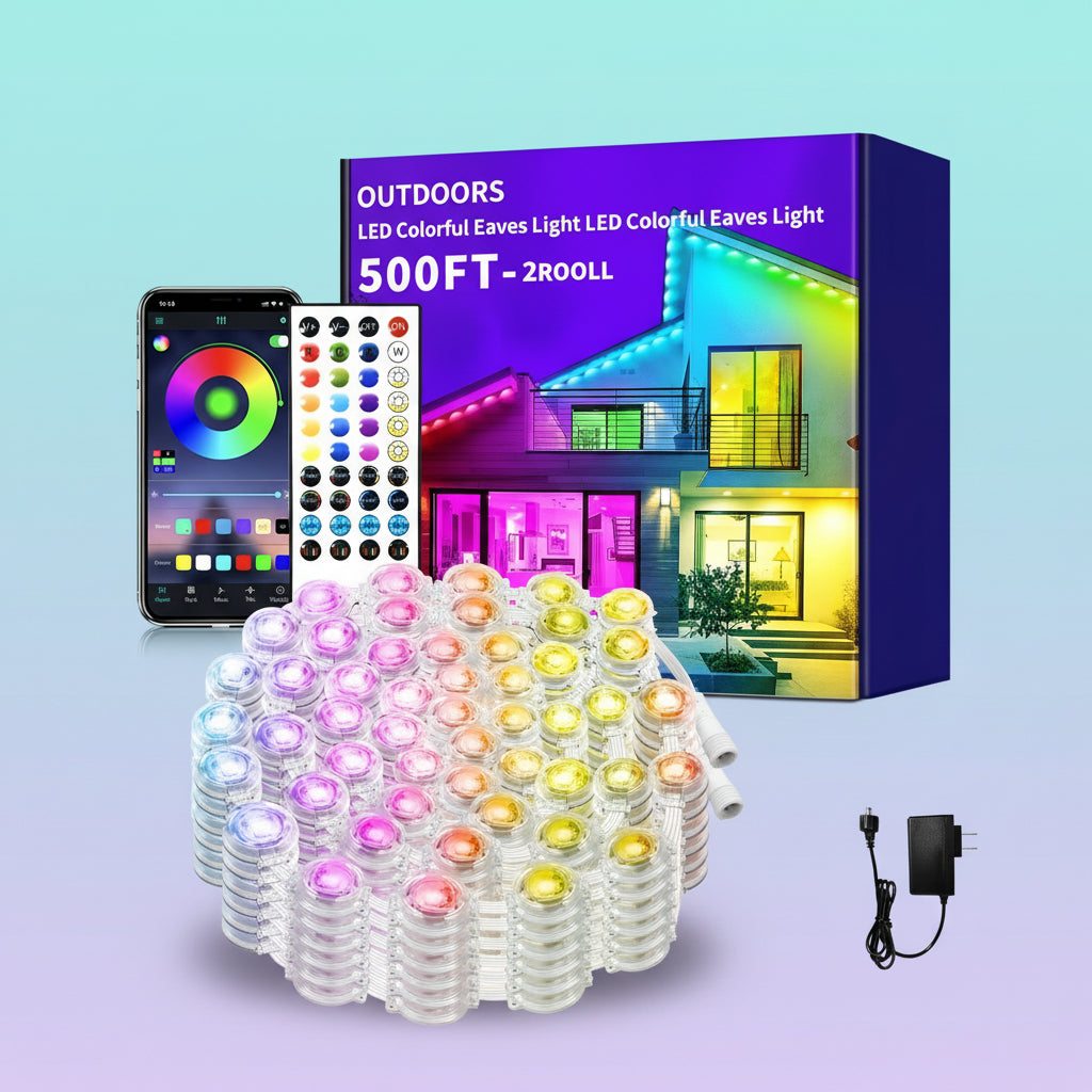 RGB Eaves Lights Outdoor Waterproof Smart LED Christmas Light Strip