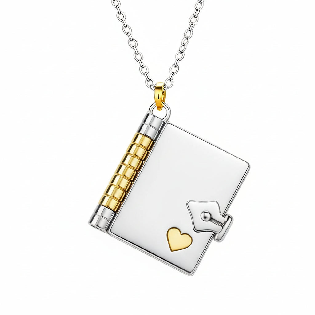 Gift Necklace Mom Daughter Gold Heart Pendant