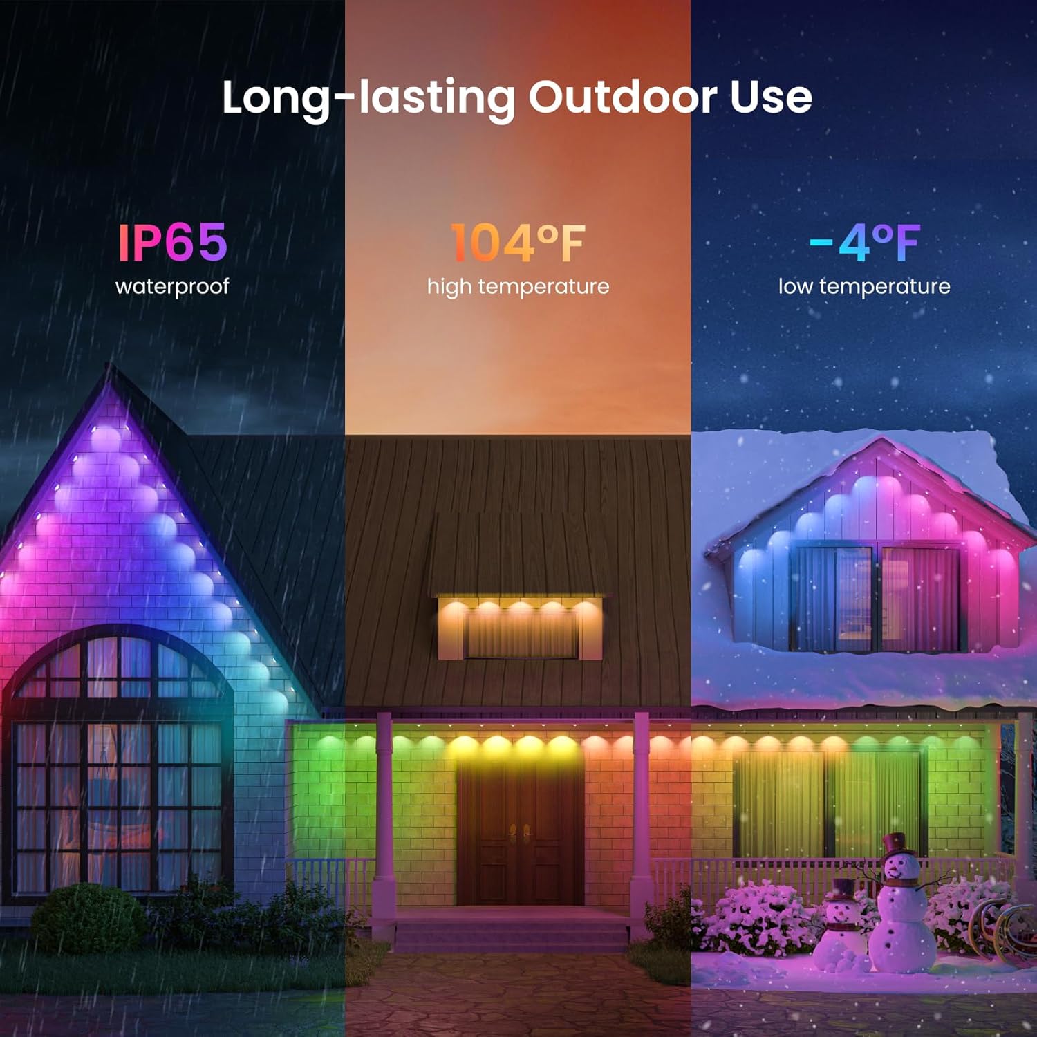 Light RGB LED Smart Outdoor Permanent House Eaves Strip Lights