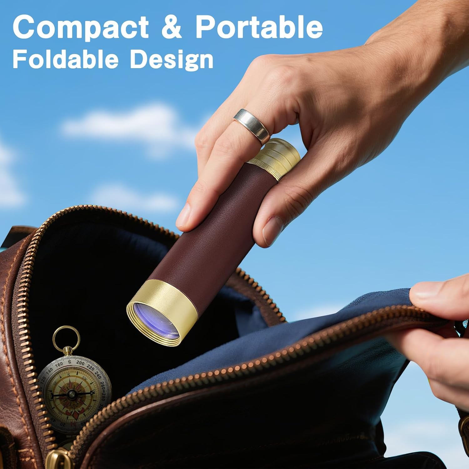 Binoculars Brass Pirate Telescope Vintage Compass Set