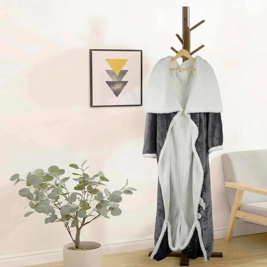 Electric Blanket Wearable Sherpa Fleece Throw for Adults Warmth