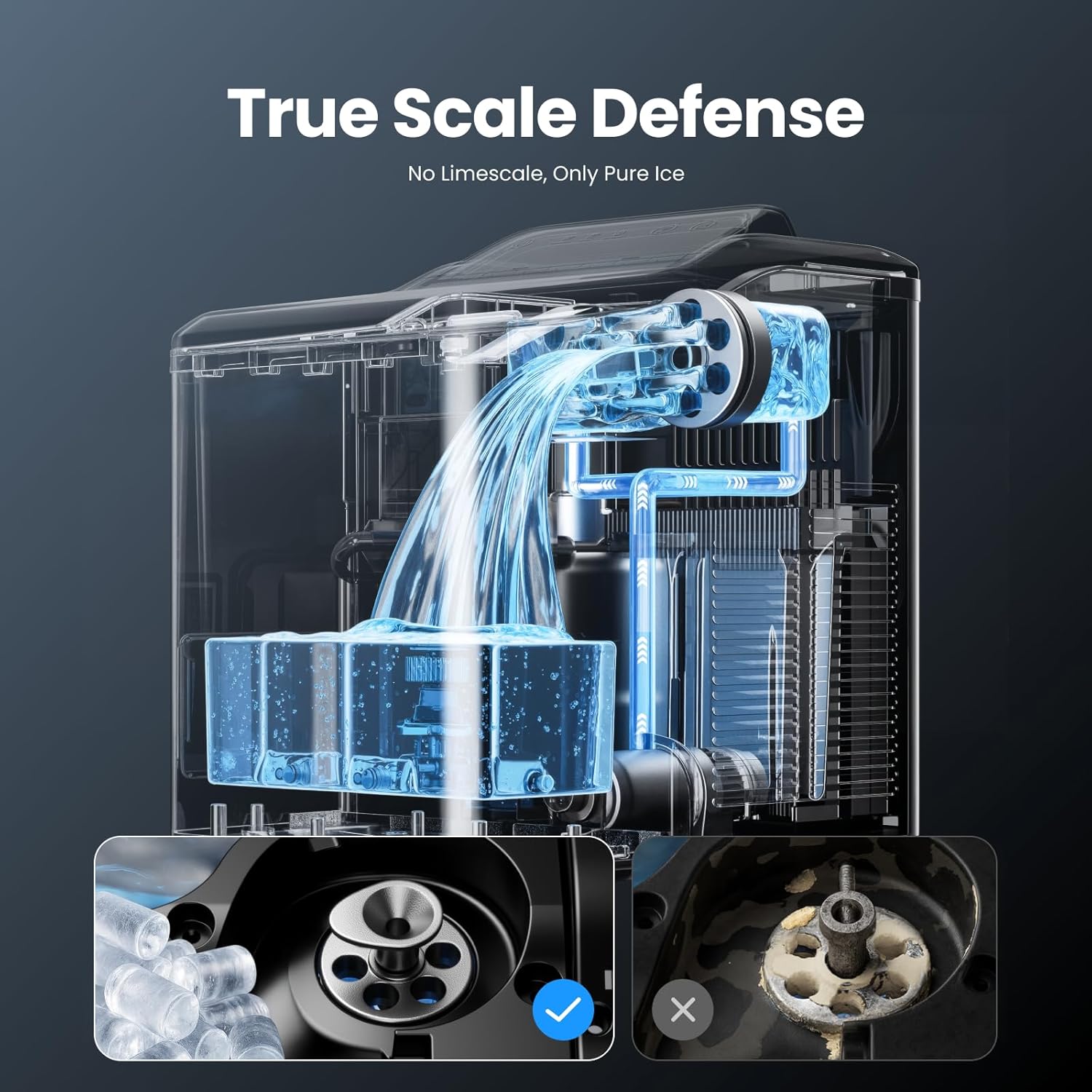 Ice Maker Countertop Nugget Machine Self-Cleaning Chewable Ice