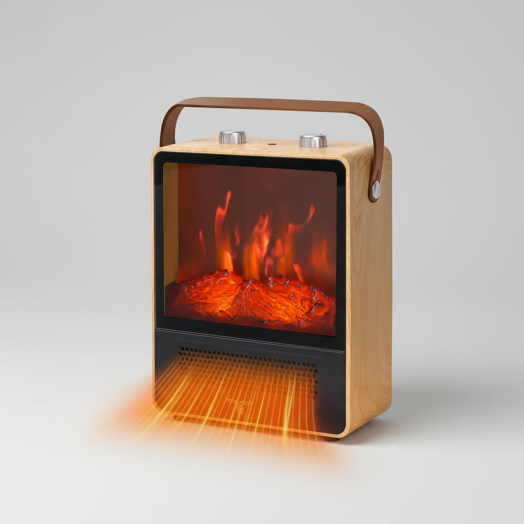 Portable Electric Fireplace Heater 1500W 3D Flame Effect
