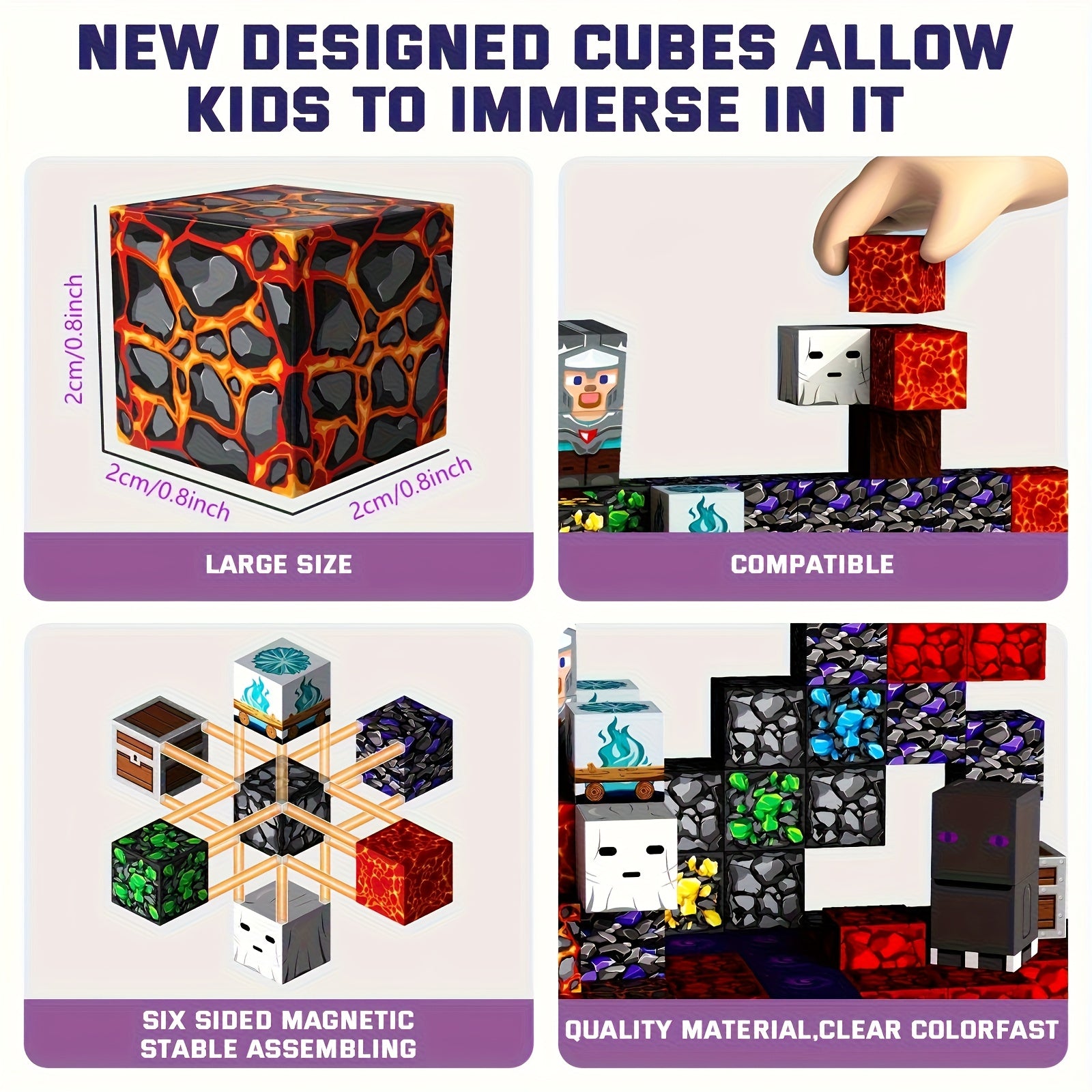 Magnetic Building Blocks Colorful Creative Construction Toy for Kids