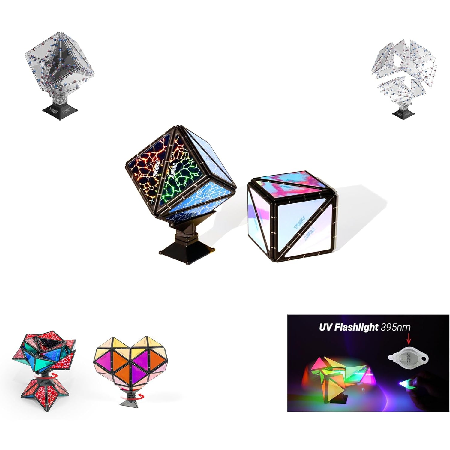 Magnetic Building Toy Glow Set Creative 3D Shapes STEM Play