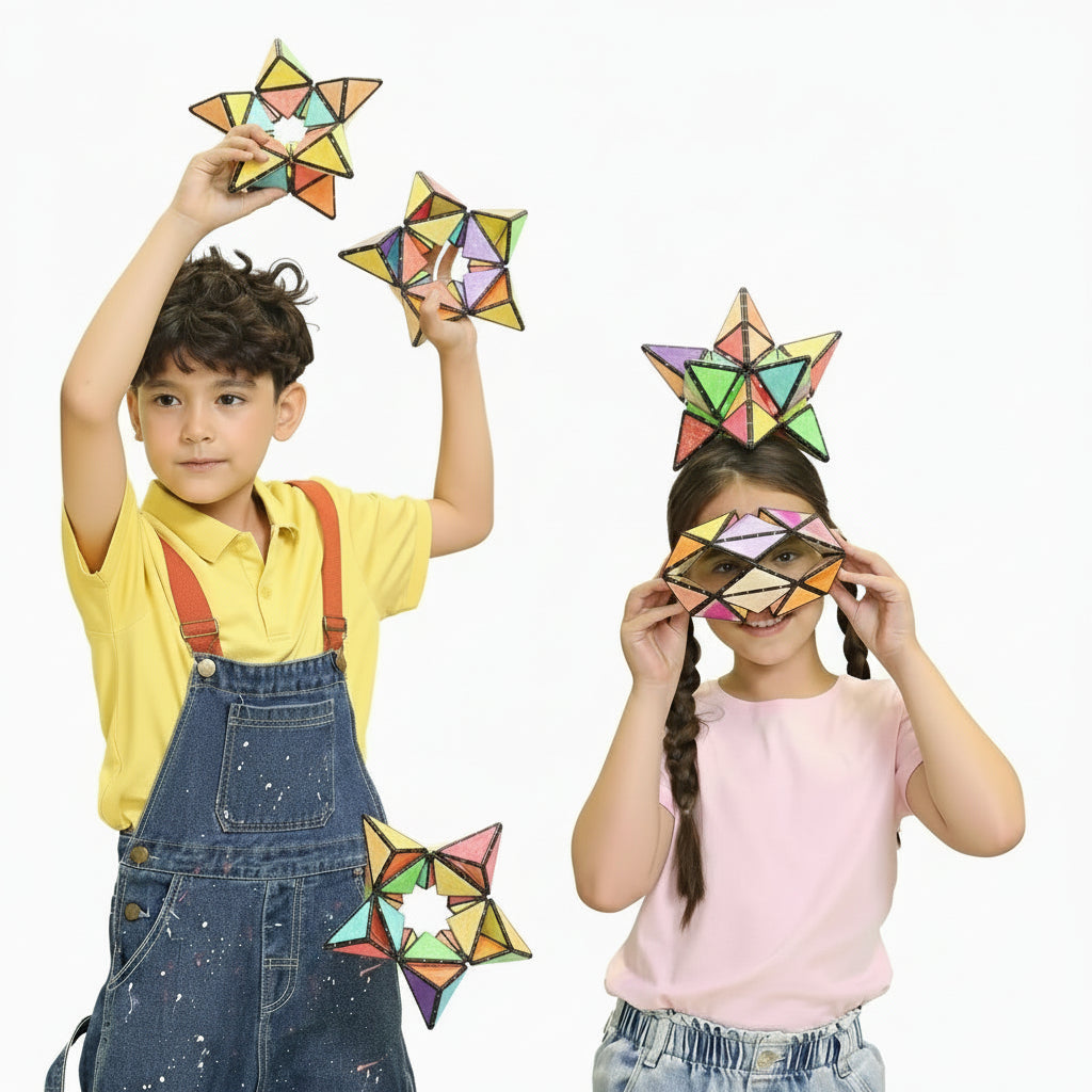 Magnetic Building Toy Glow Set Creative 3D Shapes STEM Play