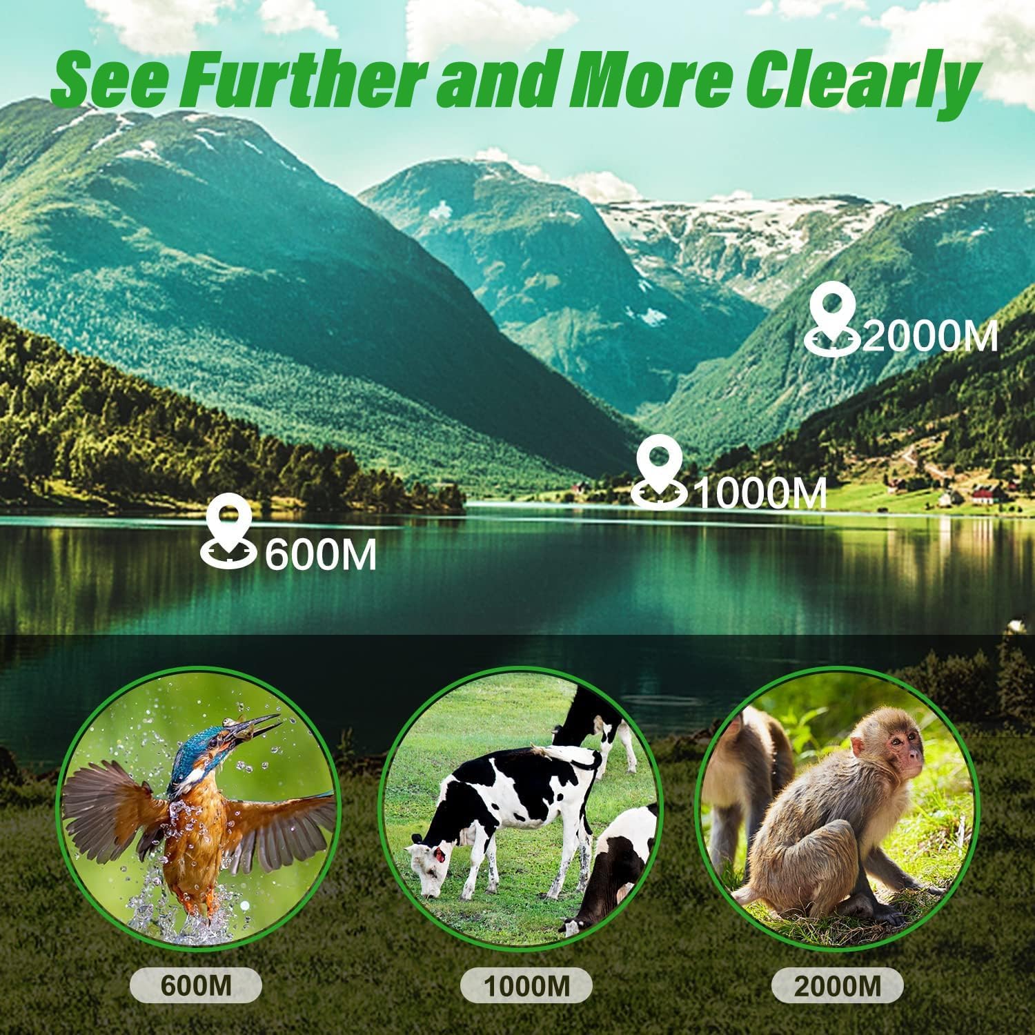 Monocular 16x52 High Power HD Telescope for Adults Bird Watching