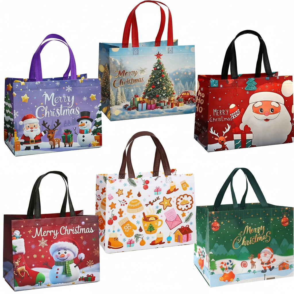 Christmas Bags Reusable Large Gift Tote Holiday Presents