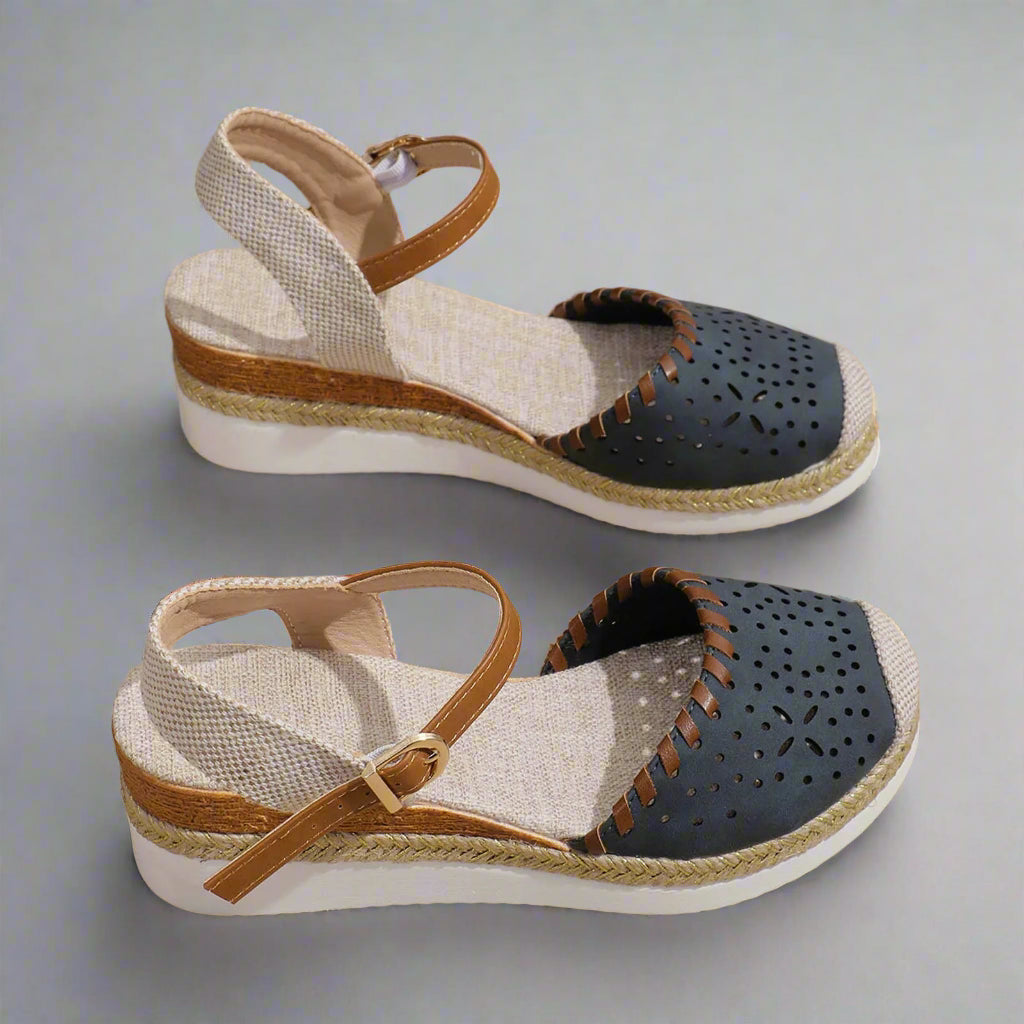 Women’s Comfortable Espadrille Sandals | Closed Toe Wedge Ankle Strap