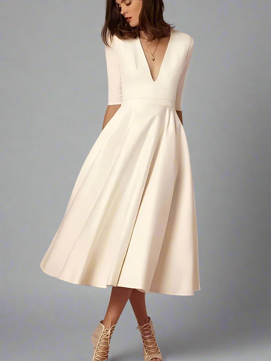 Women’s Elegant Vintage Cocktail Dress | Fit and Flare Midi