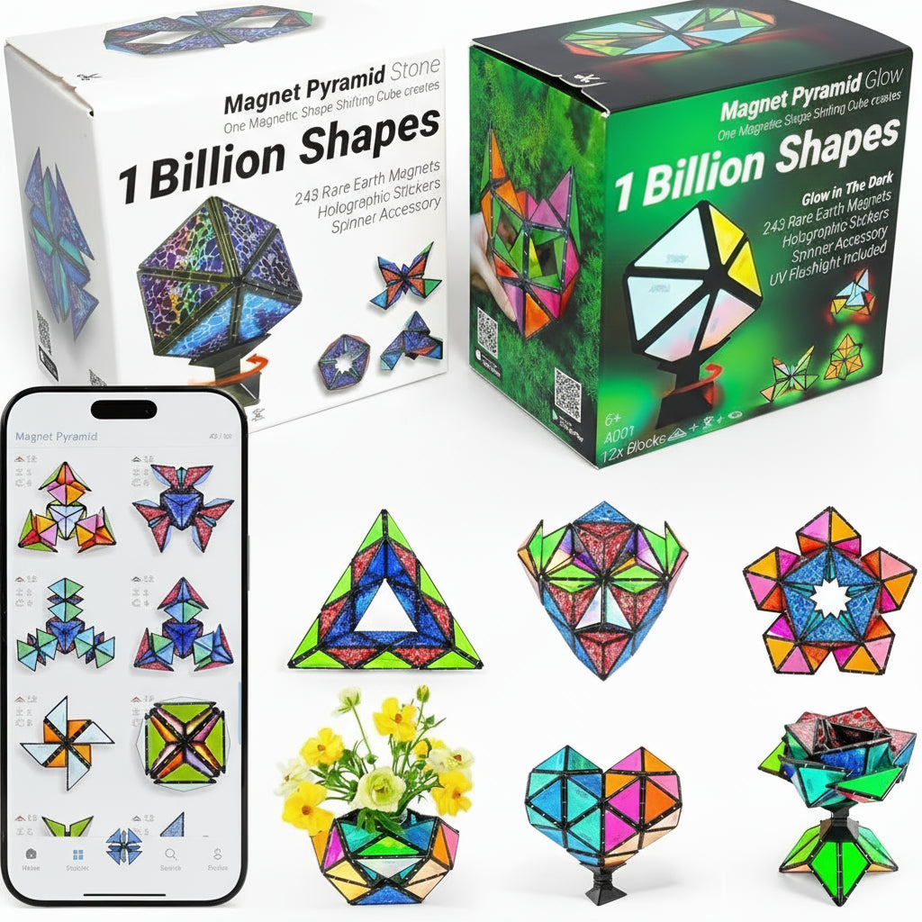 Magnetic Building Toy Glow Set Creative 3D Shapes STEM Play