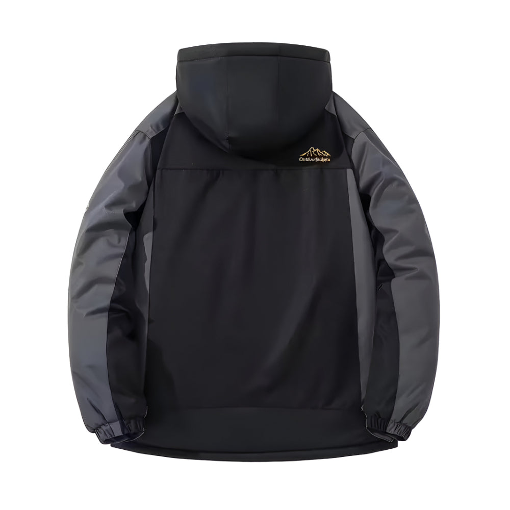 Men Waterproof Puffer Jacket - Fleece Lined Windproof