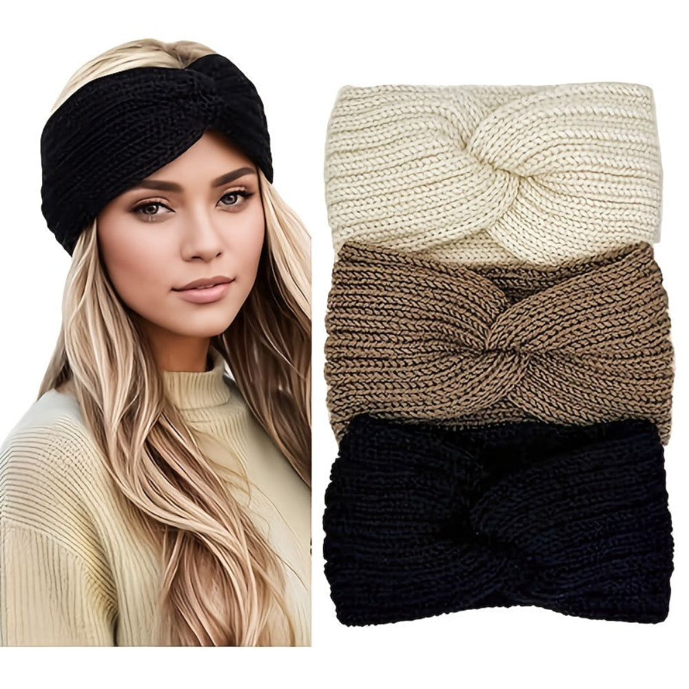 Women's Ribbed Knit Winter Headband Warm Twist Ear Warmer