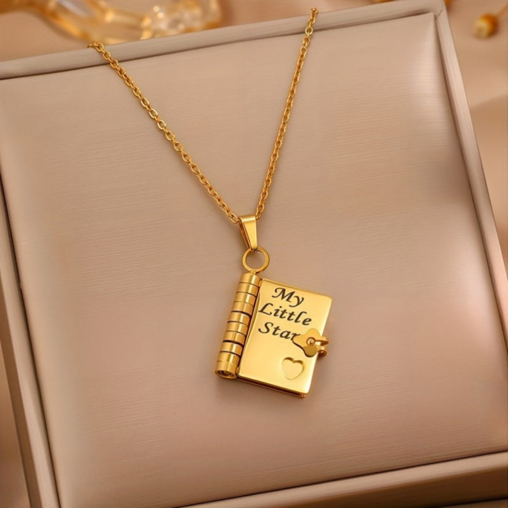 Gift Necklace Mom Daughter Gold Heart Pendant